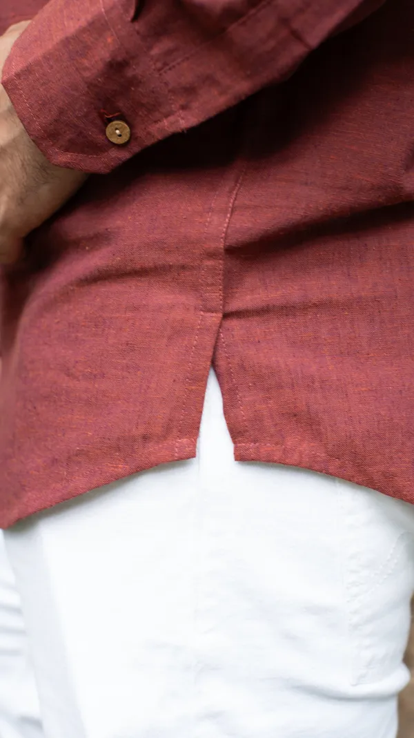 Brick_Khadi_Men'S_Shirt_For_Adults