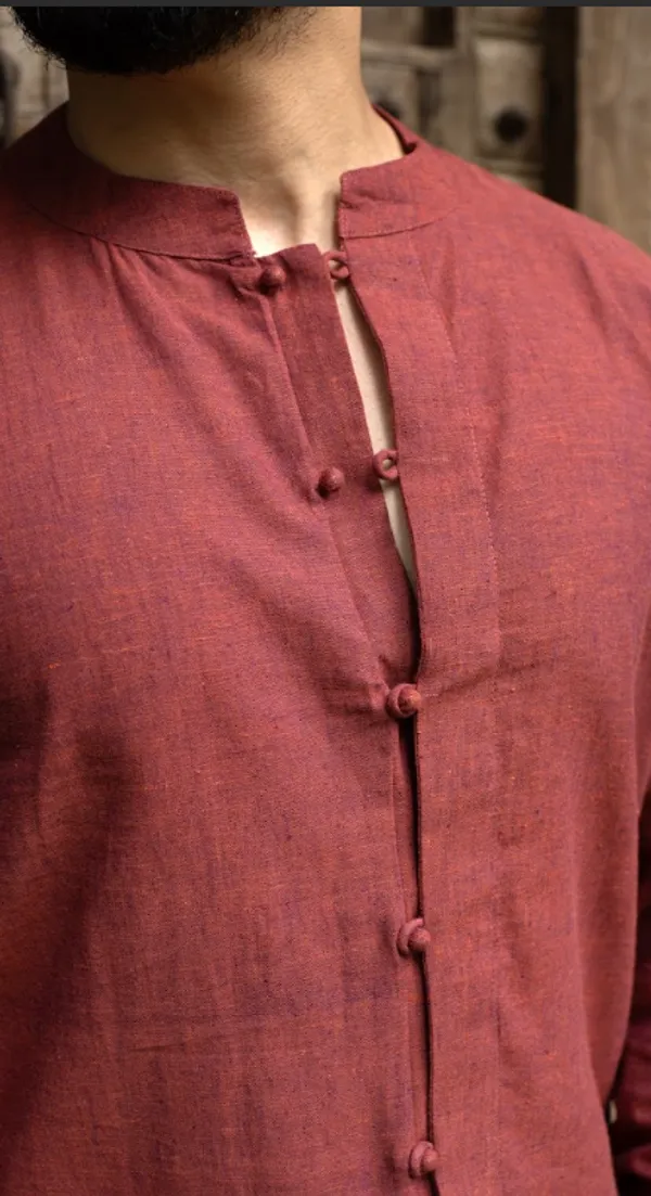 Brick_Khadi_Men'S_Shirt_For_Adults