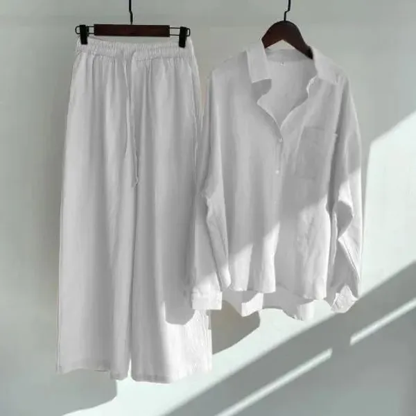 White_Cotton_Designer_Slacks_High_Waist_For_Women