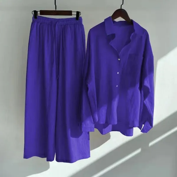 Royal_Blue_Cotton_Designer_Slacks_High_Waist_For_Women