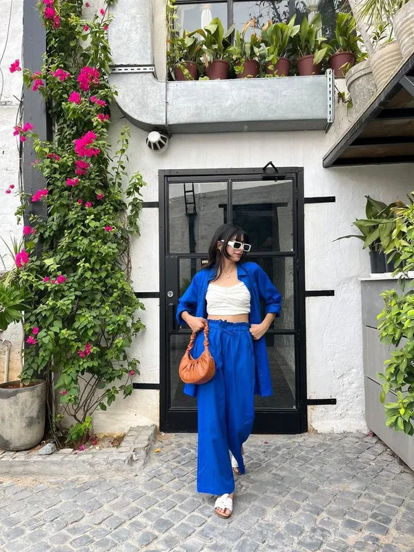 Hot_Blue_Cotton_Co-Ord_Set_For_Women