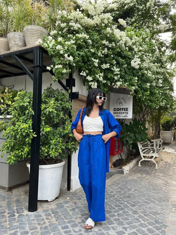 Hot_Blue_Cotton_Co-Ord_Set_For_Women