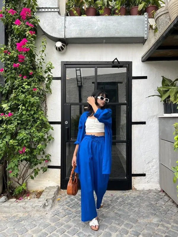 Hot_Blue_Cotton_Co-Ord_Set_For_Women