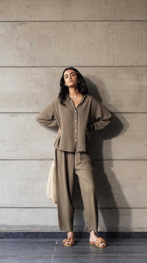 Brown_Cotton_Co-Ord_Set_For_Women