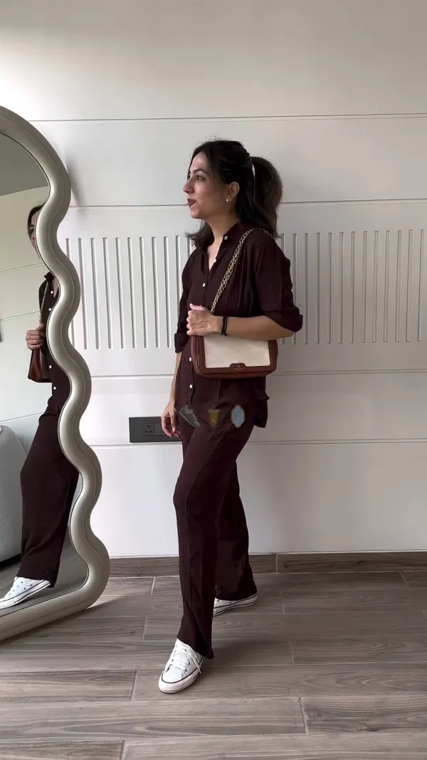 Brown_Cotton_Co-Ord_Set_For_Women