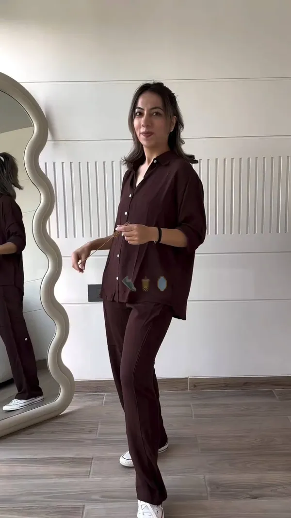 Brown_Cotton_Co-Ord_Set_For_Women