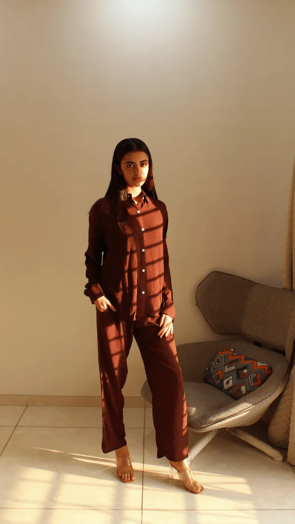 Brown_Cotton_Co-Ord_Set_For_Women