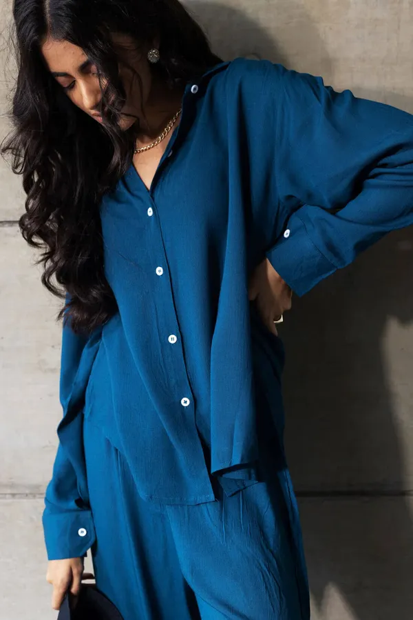 Teal_Blue_Cotton_Co-Ord_Set_For_Women