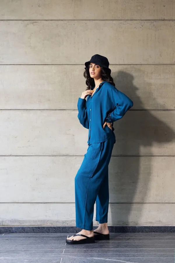 Teal_Blue_Cotton_Co-Ord_Set_For_Women