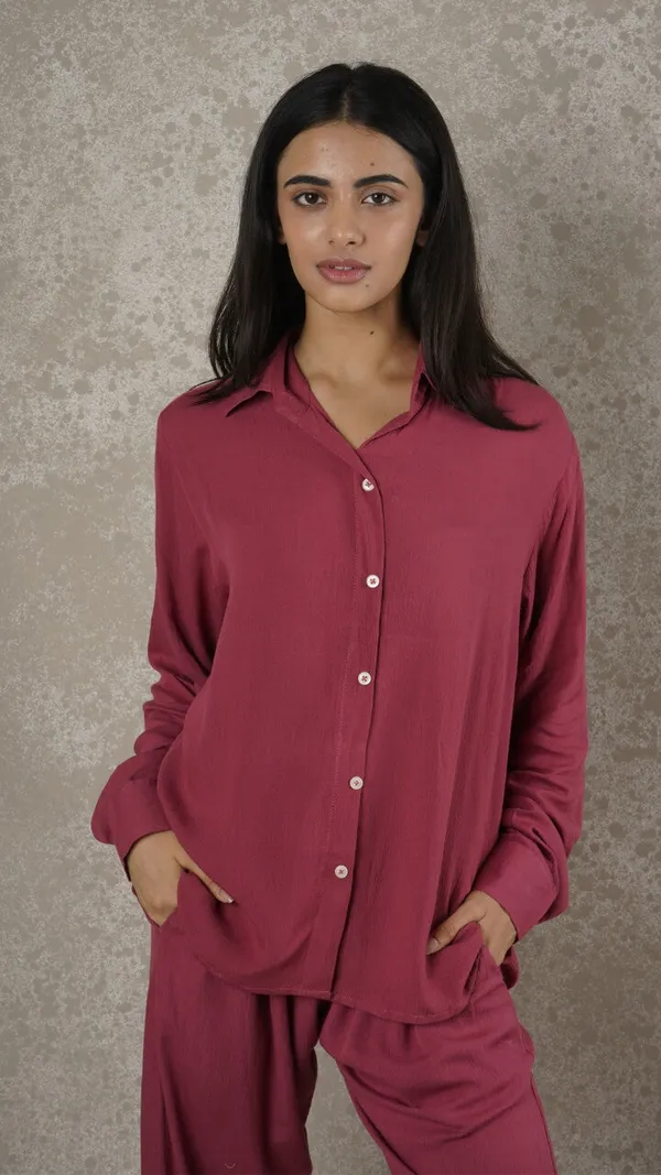 Hot_Pink_Cotton_Co-Ord_Set_For_Women