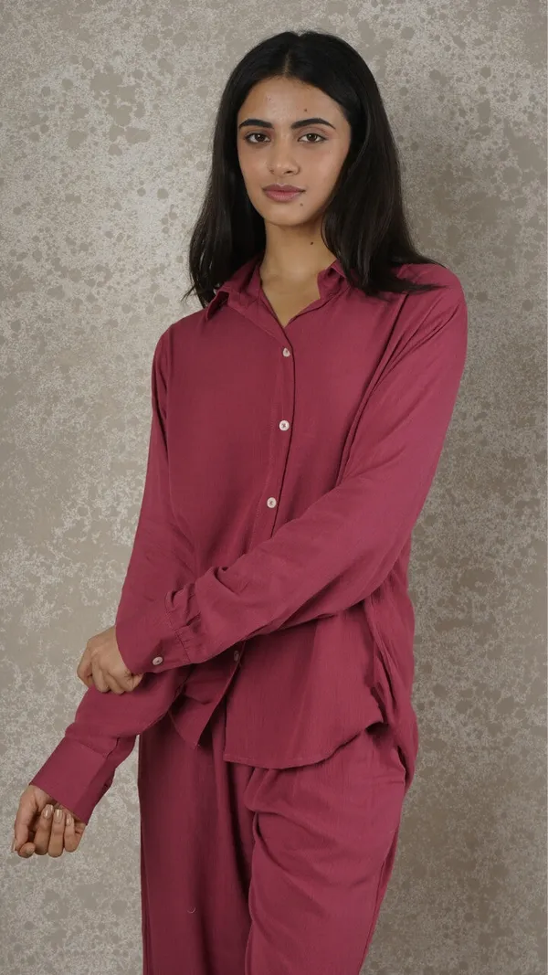 Hot_Pink_Cotton_Co-Ord_Set_For_Women
