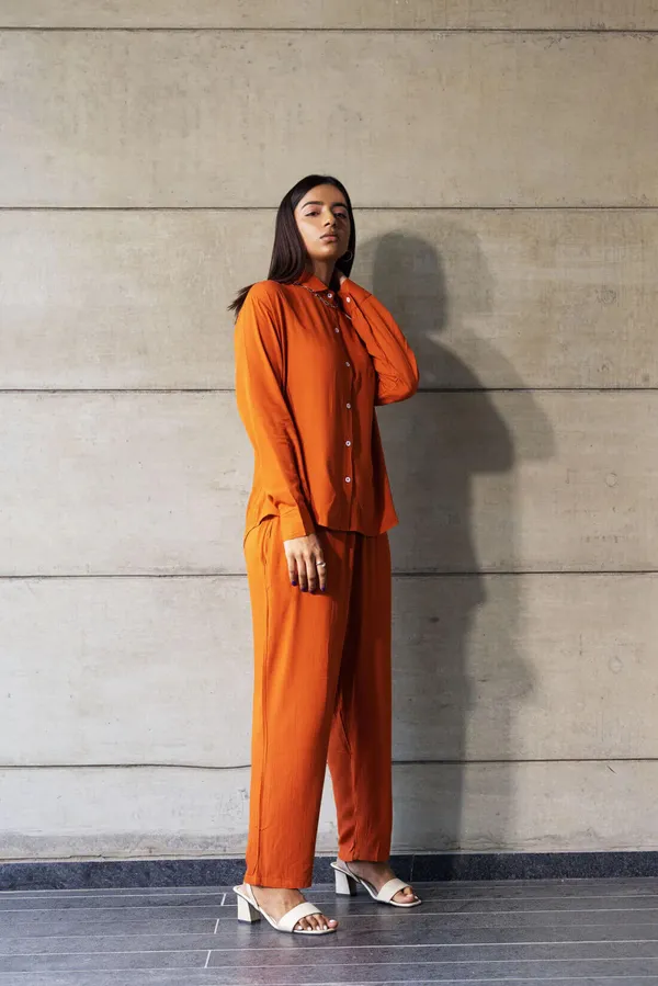 Bright_Orange_Cotton_Co-Ord_Set_For_Women