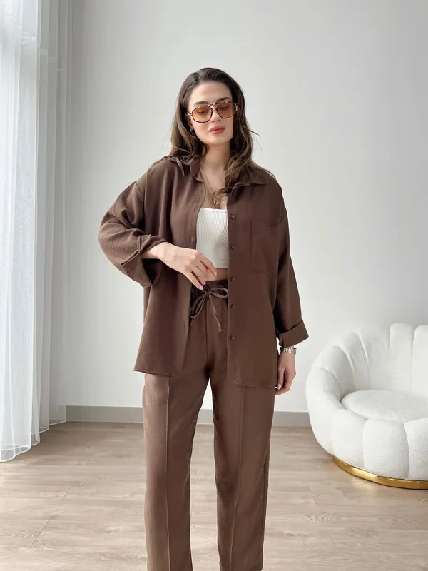 Coffee_Cotton_Co-Ord_Set_For_Women