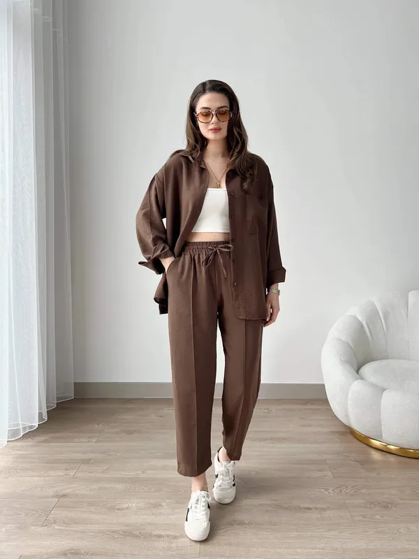 Coffee_Cotton_Co-Ord_Set_For_Women