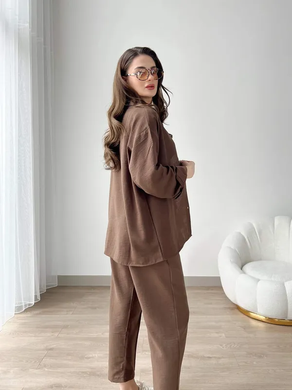 Coffee_Cotton_Co-Ord_Set_For_Women