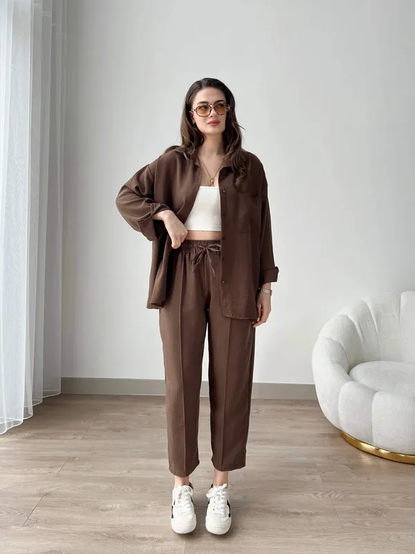 Coffee_Cotton_Co-Ord_Set_For_Women