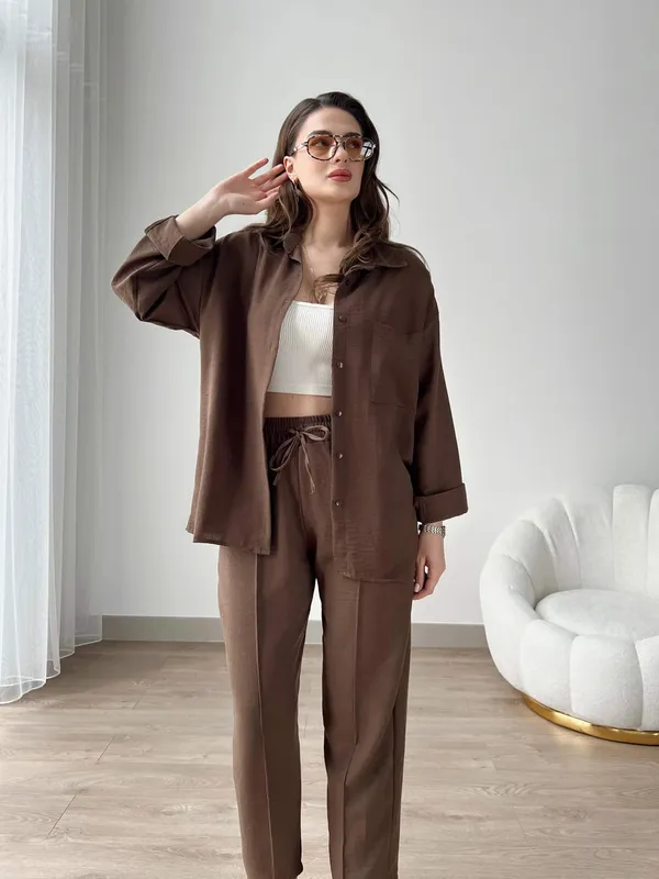 Coffee_Cotton_Co-Ord_Set_For_Women