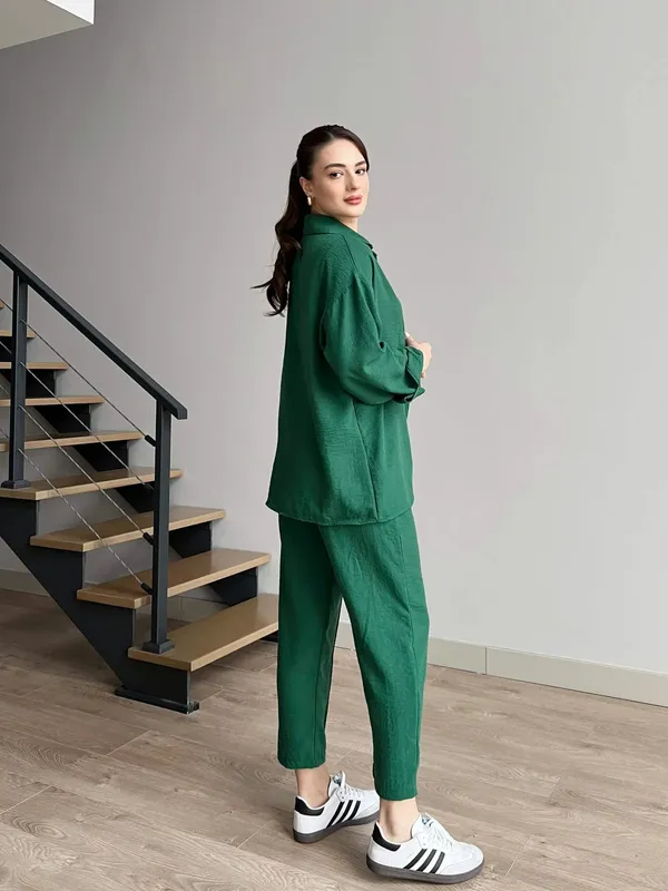 Dark_Green_Cotton_Co-Ord_Set_For_Women