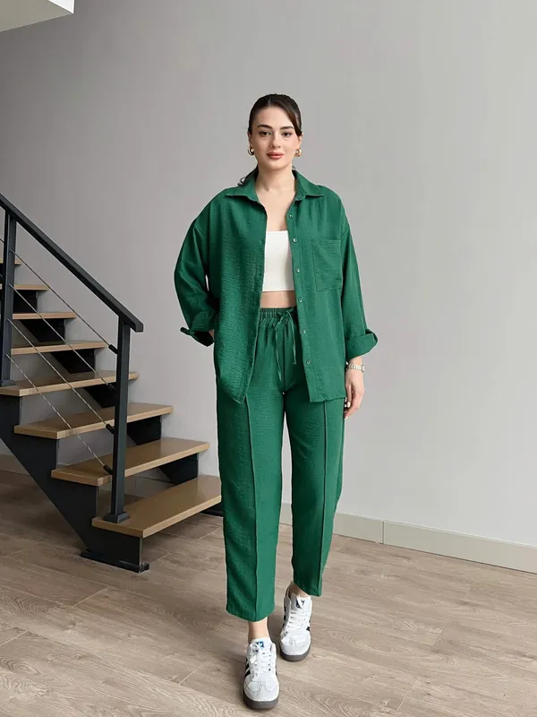 Dark_Green_Cotton_Co-Ord_Set_For_Women