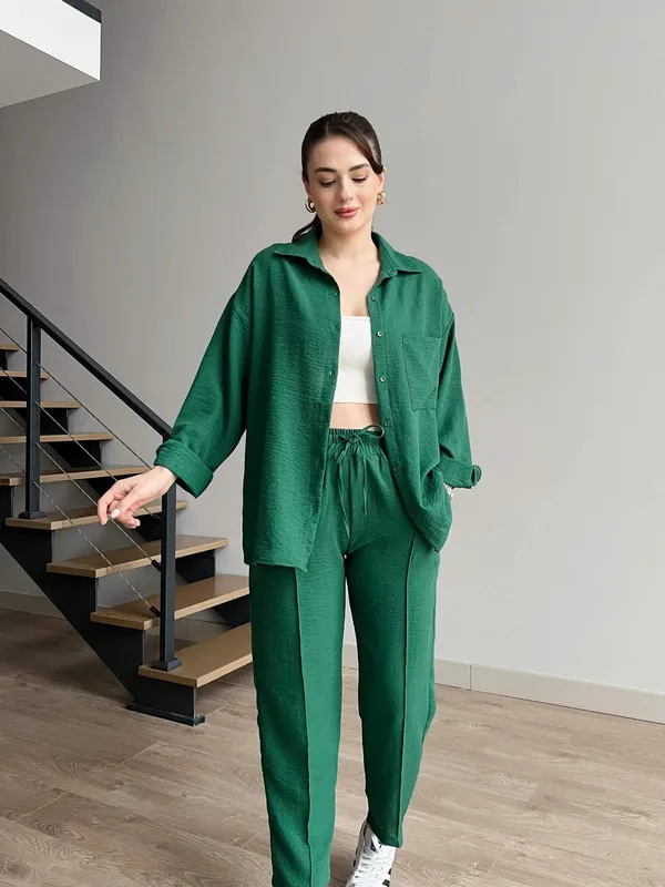 Dark_Green_Cotton_Co-Ord_Set_For_Women