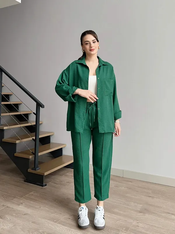 Dark_Green_Cotton_Co-Ord_Set_For_Women