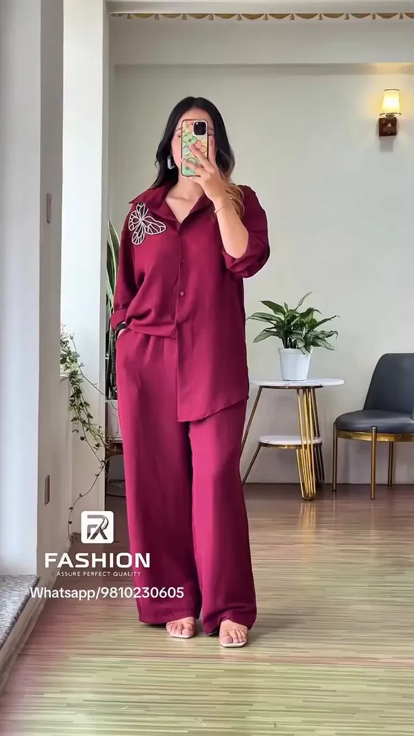 Wine_Cotton_Co-Ord_Set_For_Women