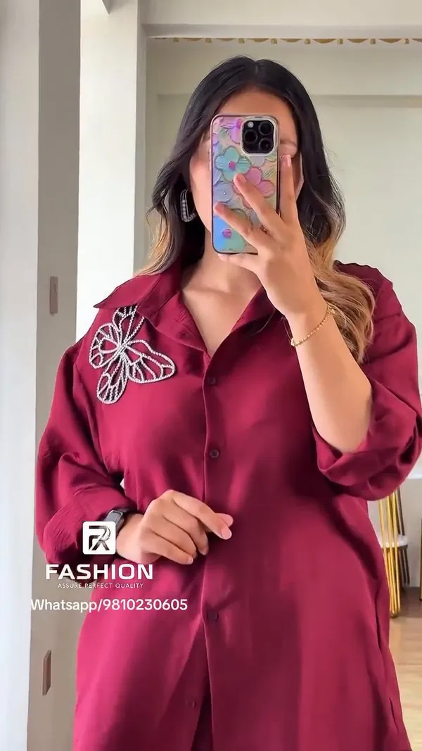 Wine_Cotton_Co-Ord_Set_For_Women