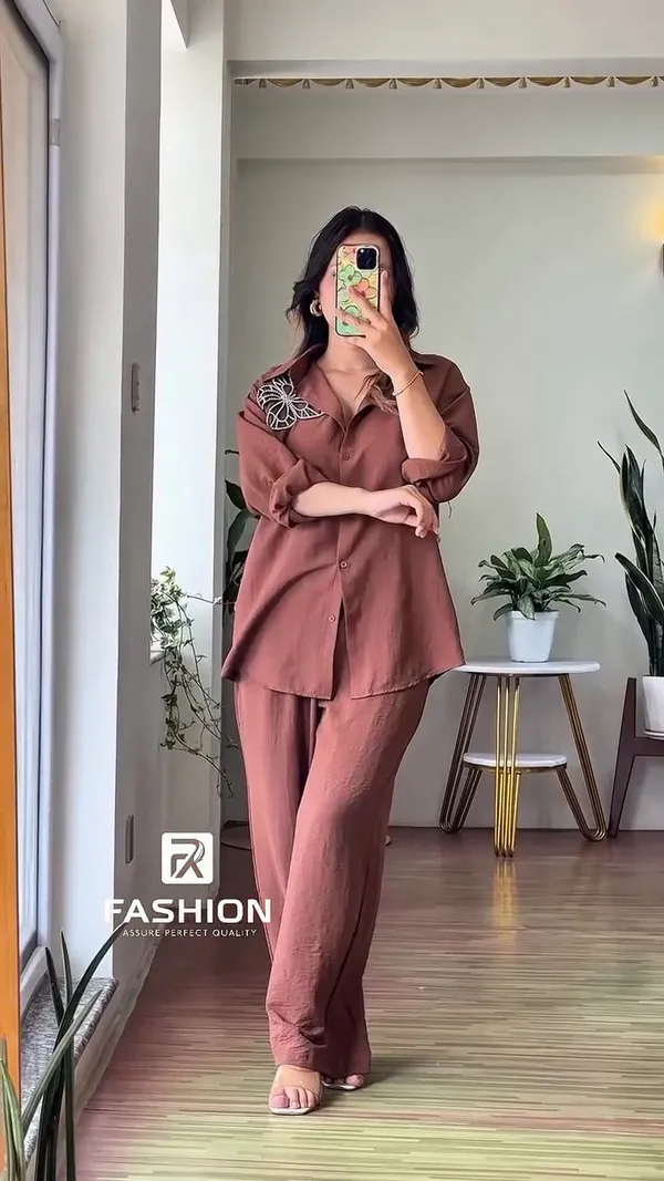 Brown_Cotton_Co-Ord_Set_For_Women