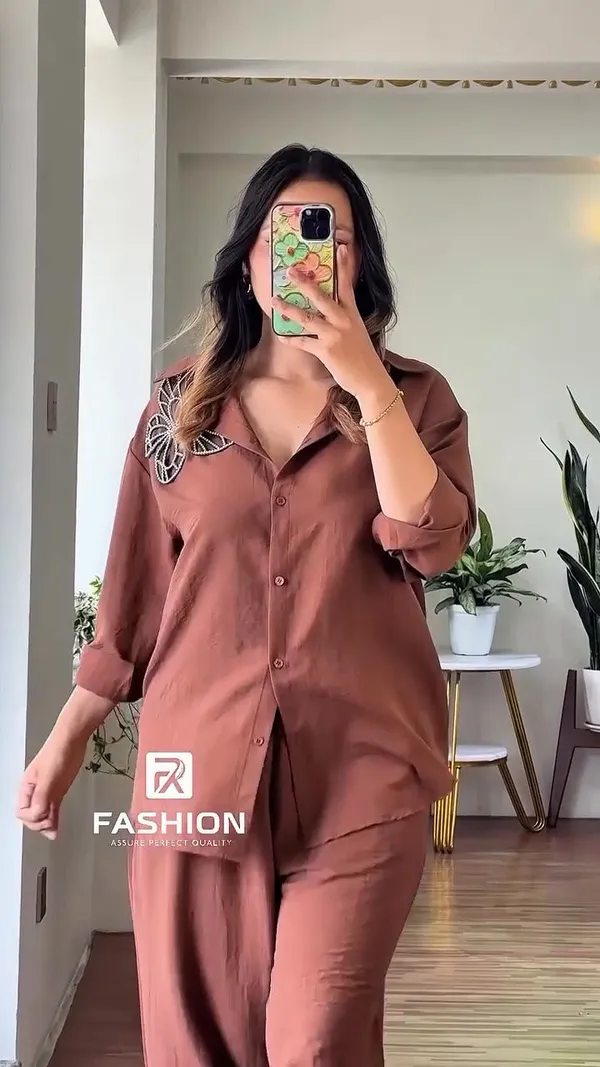 Brown_Cotton_Co-Ord_Set_For_Women