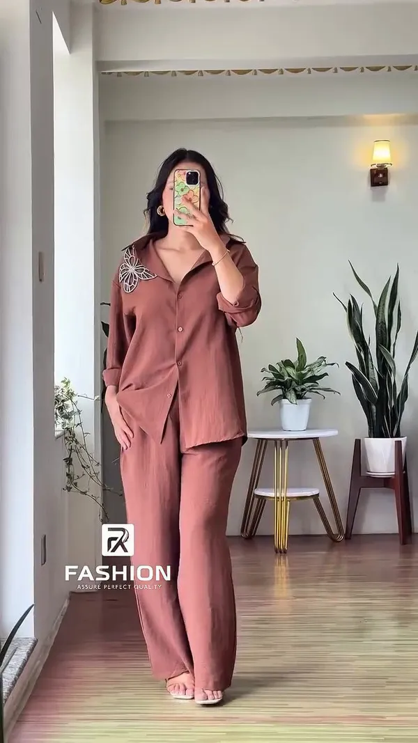 Brown_Cotton_Co-Ord_Set_For_Women