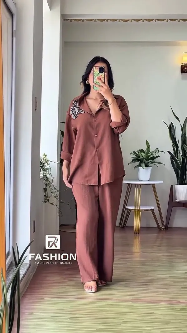 Brown_Cotton_Co-Ord_Set_For_Women