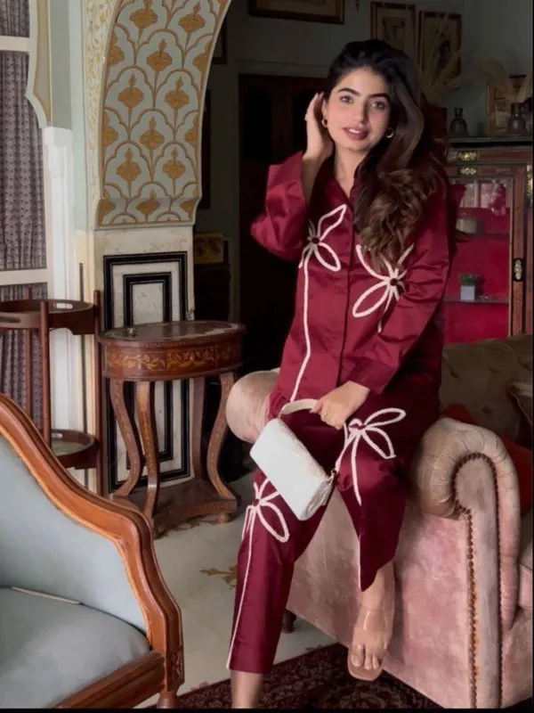 Wine_Cotton_Co-Ord_Set_For_Women
