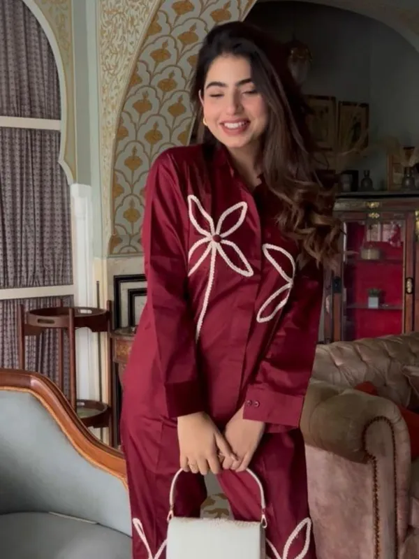Wine_Cotton_Co-Ord_Set_For_Women