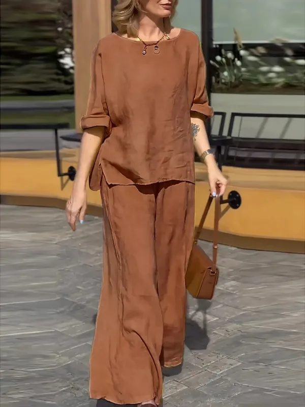 Brown_Cotton_Co-Ord_Set_For_Women