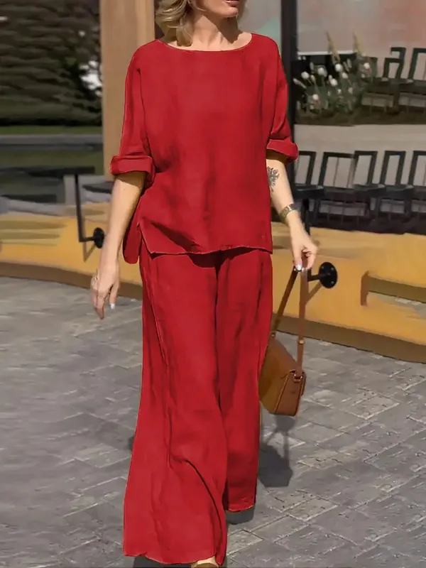 Red_Cotton_Co-Ord_Set_For_Women