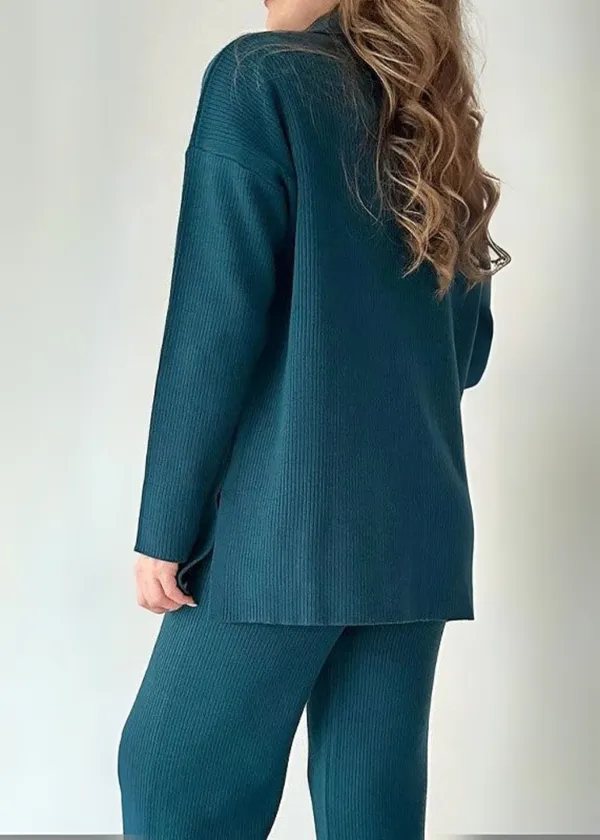 Bottle_Green_Cotton_V-Neck_Co-Ord_Set_For_Women