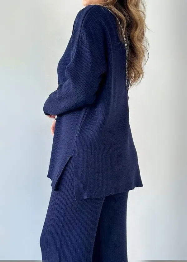 Navy_Blue_Cotton_V-Neck_Co-Ord_Set_For_Women