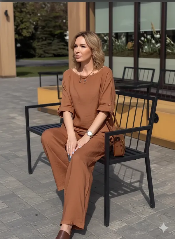 Brown_Cotton_Co-Ord_Set_For_Women