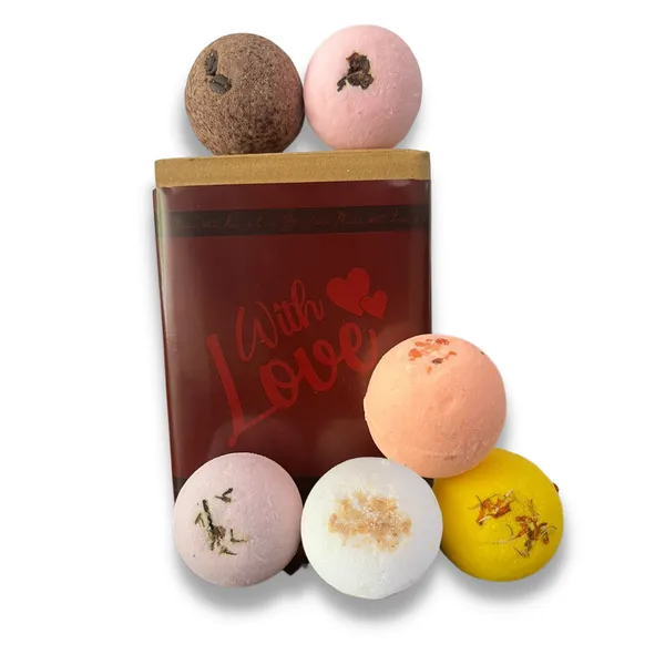 Bath_Bomb_-_A_Perfect_Gift_For_Women,_Men_-Contains_Rose_Petals,_Coffee,_Callandulla,_Oats,_Pink_Salt,_Lavender_|Refreshing_Hot_Water_Bath_Hydrating_Moisturizing_Enchanting_Rose_(75_G)_Each_Pack_Of_6