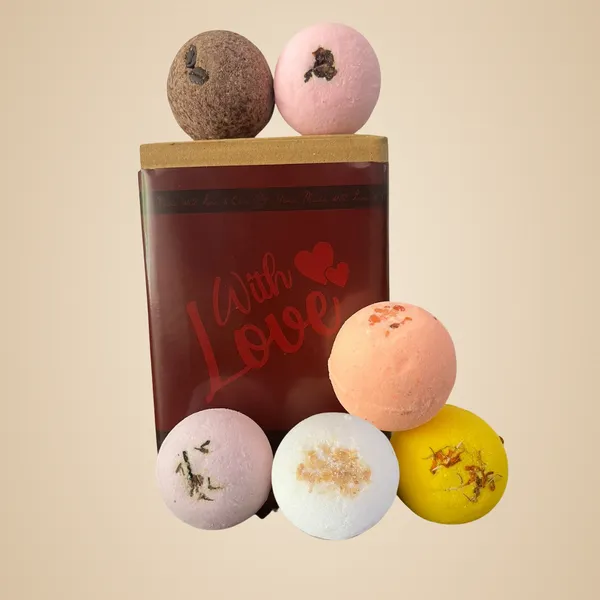 Bath_Bomb_-_A_Perfect_Gift_For_Women,_Men_-Contains_Rose_Petals,_Coffee,_Callandulla,_Oats,_Pink_Salt,_Lavender_|Refreshing_Hot_Water_Bath_Hydrating_Moisturizing_Enchanting_Rose_(75_G)_Each_Pack_Of_6