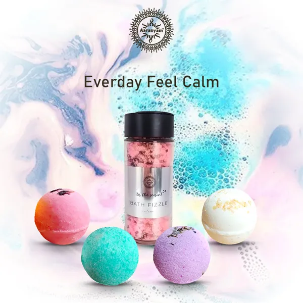Zen_Spa_Gift_Set_For_Women___Bath_Bomb_-Rose,_Oats,_Lavender_,_Jasmin_75_Gms_Each_With_Bath_Fizzle_(Pink_Salt,_Epsom_Salt_Dry_Rose_Petals_)_|Refreshing_Hot_Water_Bath_Hydrating