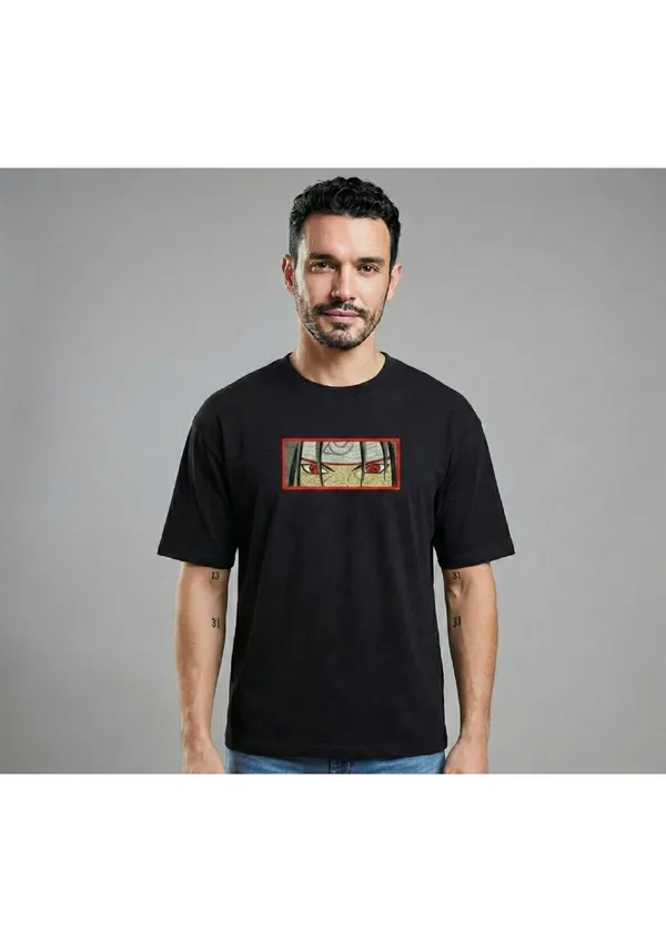 Black_Cotton_Premium_Anime_Embroidery_Half_Sleeve_Oversize_T-Shirt_For_Men