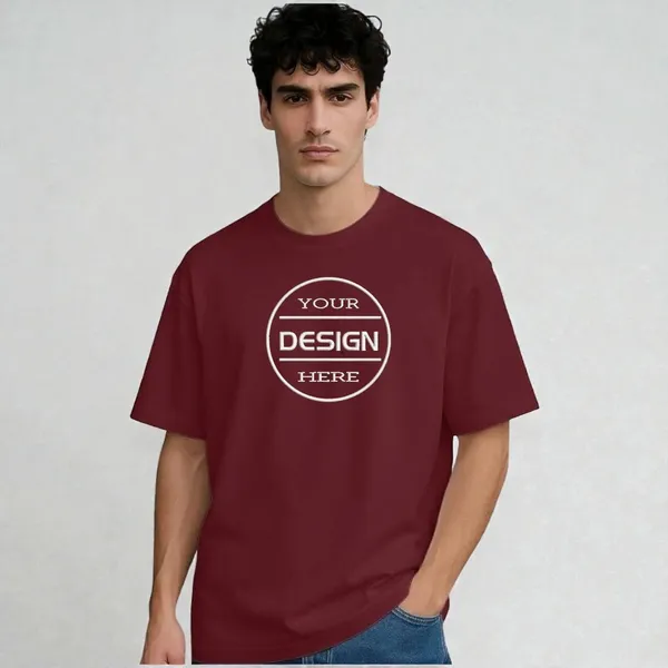 Maroon_premium_Oversize_Half_Sleeve_Cotton_T-shirt_for_men