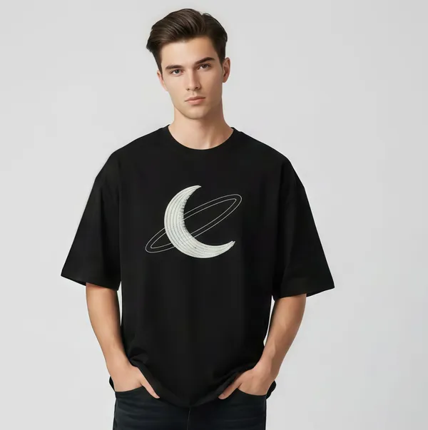 Black_Cotton_Premium_Moon_Embroidery_Half_Sleeve_Oversize_T-Shirt_For_Men