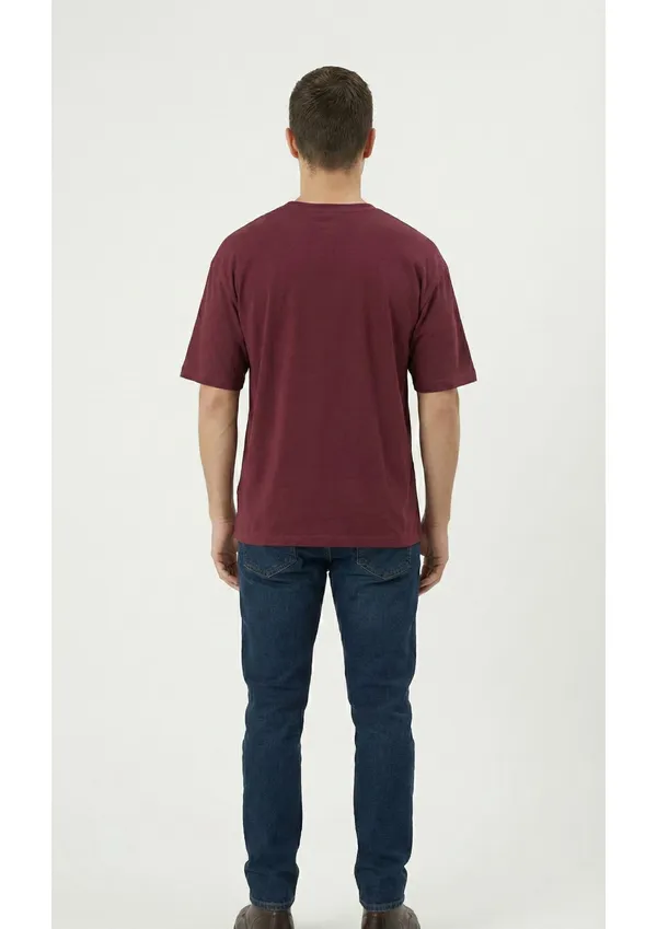 Maroon_And_Black_Cotton_Premium_Elephant_Embroidery_Half_Sleeve_Oversize_T-shirt_For_Men_Combo_Pack_Of_2