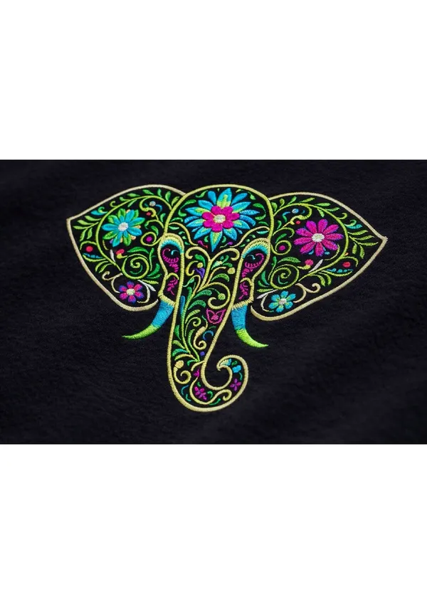 Black_Cotton_Premium_Elephant_Embroidery_Half_Sleeve_Oversize_T-Shirt_For_Men