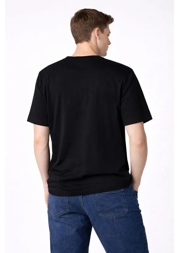 Black_Cotton_Premium_Deer_With_Frame_Embroidery_Half_Sleeve_Oversize_T-Shirt_For_Men