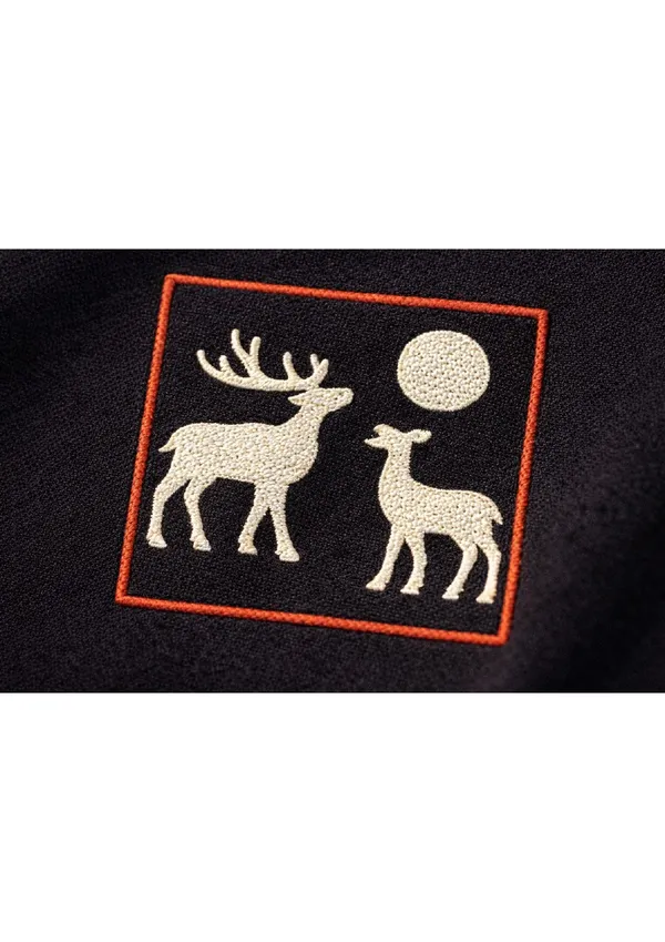 Black_Cotton_Premium_Deer_With_Frame_Embroidery_Half_Sleeve_Oversize_T-Shirt_For_Men