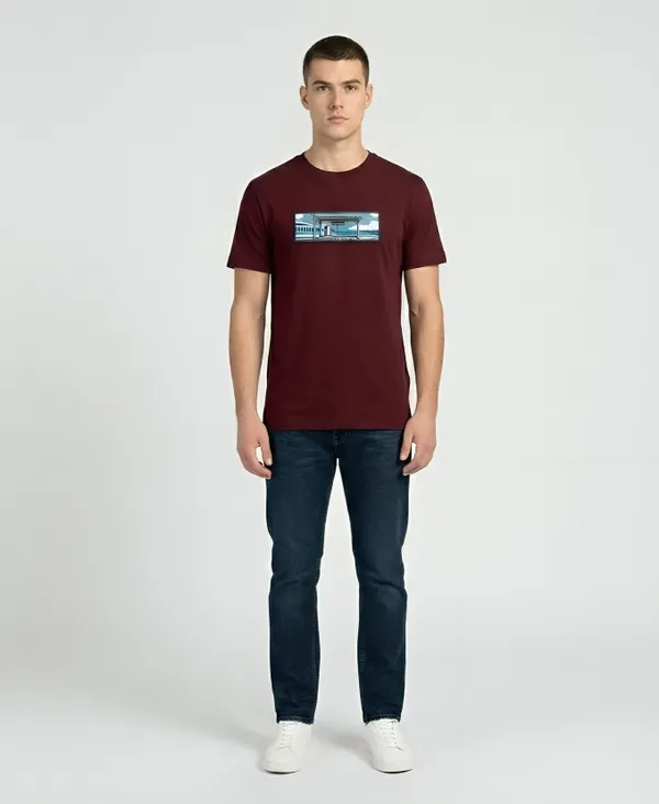 Maroon_And_Off_White_Cotton_Premium_Train_station_Embroidery_Half_Sleeve_Oversize_T-shirt_For_Men_Combo_Pack_Of_2