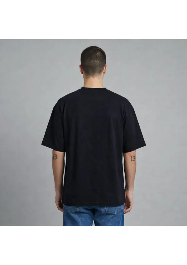 Black_Cotton_Premium_Lion_Embroidery_Half_Sleeve_Oversize_T-Shirt_For_Men